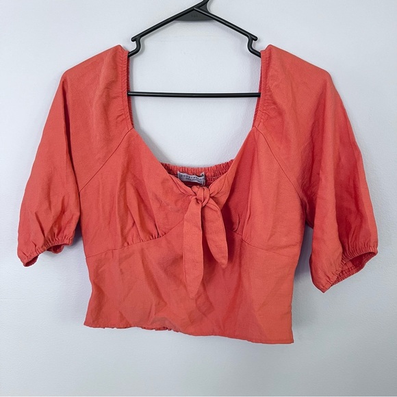NWT Paper Crane cropped smock top burnt orange size medium - Picture 1 of 5